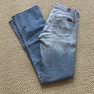 Light wash 7 for All Mankind boot cut jeans