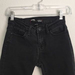 grayish black cigarette mid rise jeans