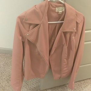 Pink faux leather jacket