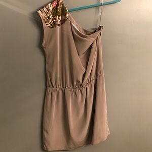 TIBI One shoulder embellished dress