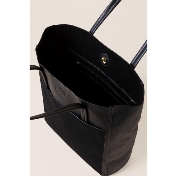 NWT Francesca's Leather Black Tote - Picture 2 of 4
