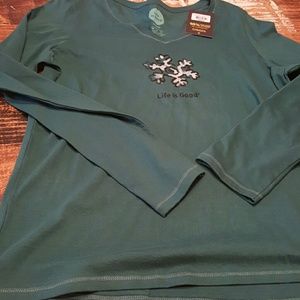 Life is good long sleeve medium top nwt