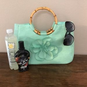 Neiman Marcus Straw Mint Green Bag