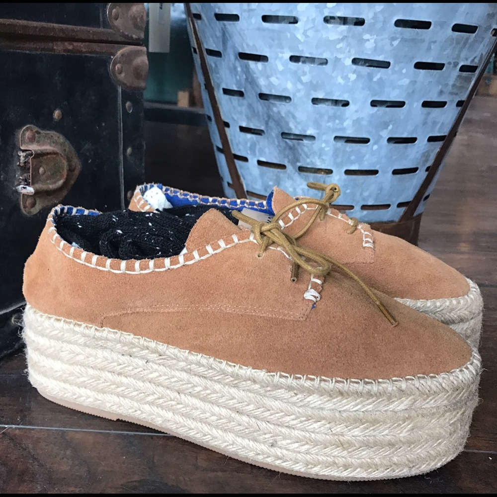 Jeffrey Campbell suede & canvas platforms 9.5