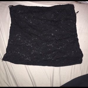 Black lace bandeau bralette