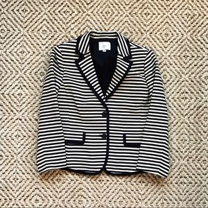 Navy + Cream Striped Suit Jacket