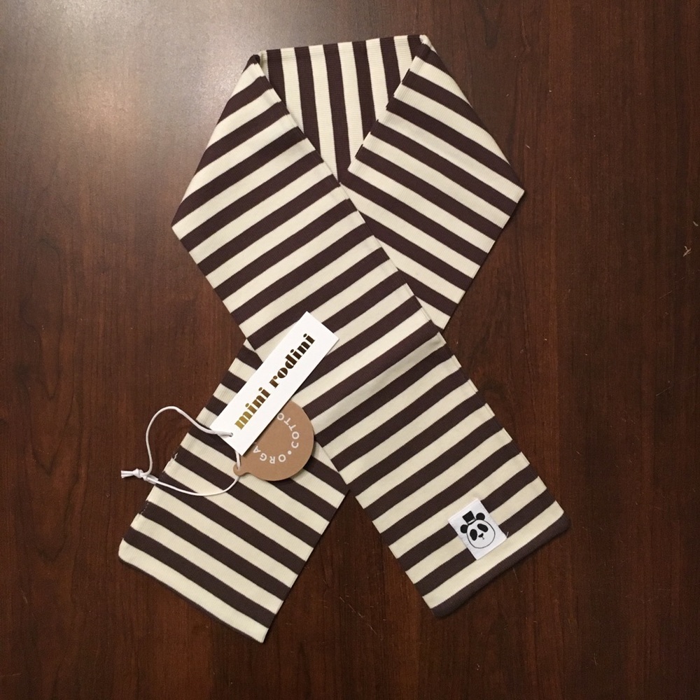 New mini rodini striped scarf / brown