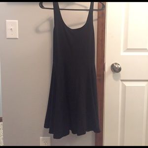 black skater skirt dress