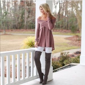 Blush Long Sleeve Flowy Top