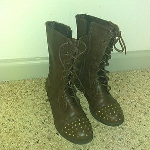 Studded combat boots