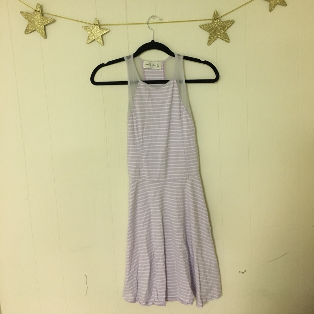 Lilac and white striped skater alter mini dress