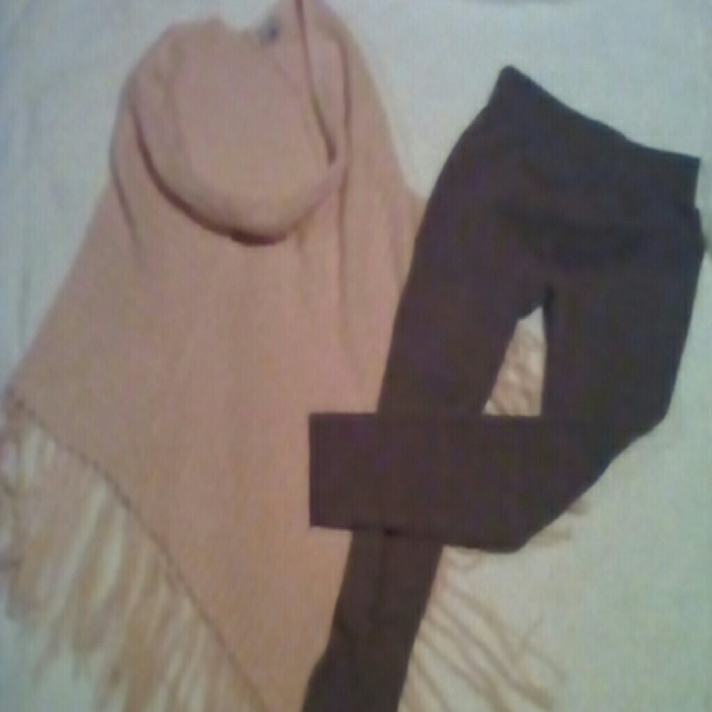 Old Navy poncho/wallflower leggings