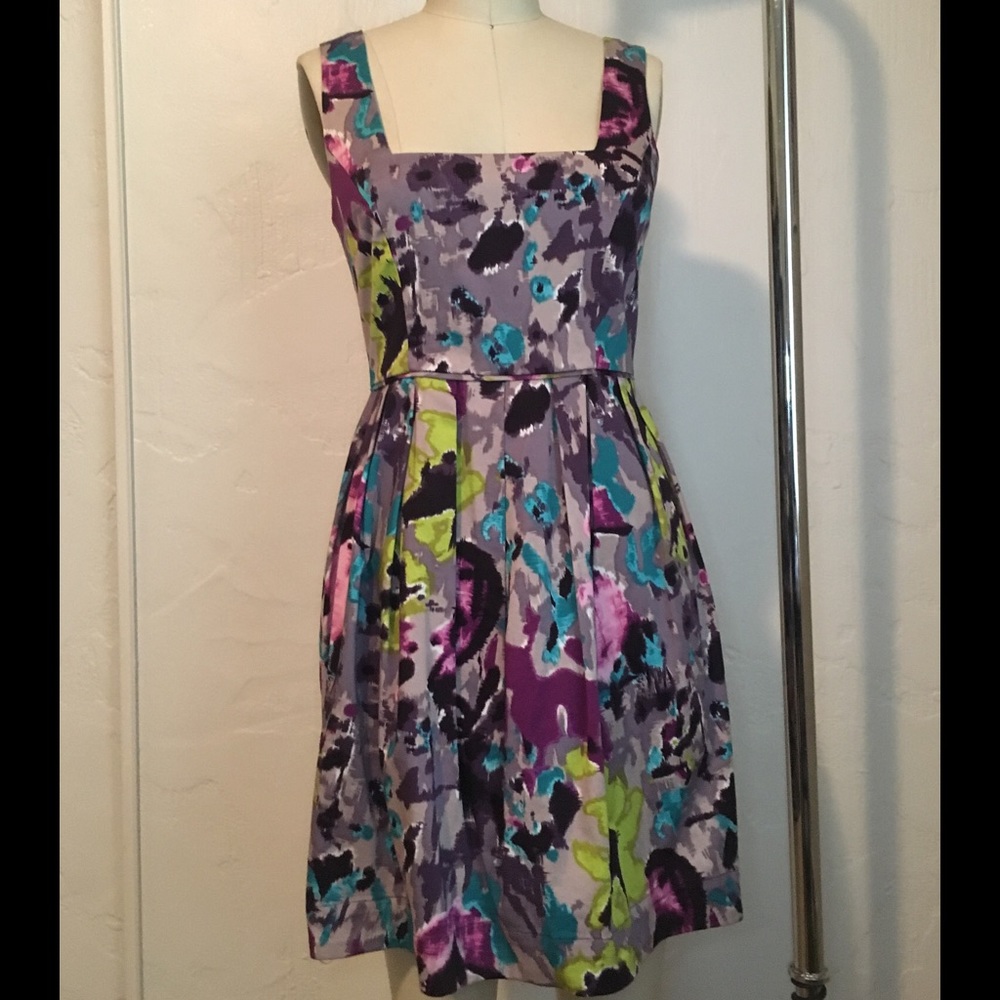 BB Dakota Multicolored Pleated Cocktail Dress