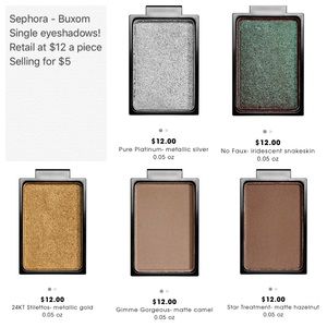 Sephora -- Buxom Single Eyeshadows!