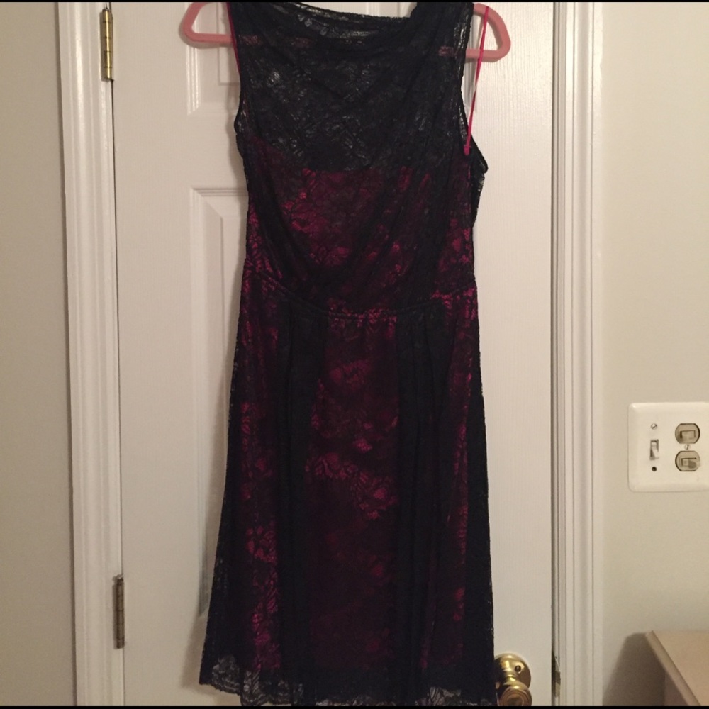 ❤Black Lace fit and flare dress