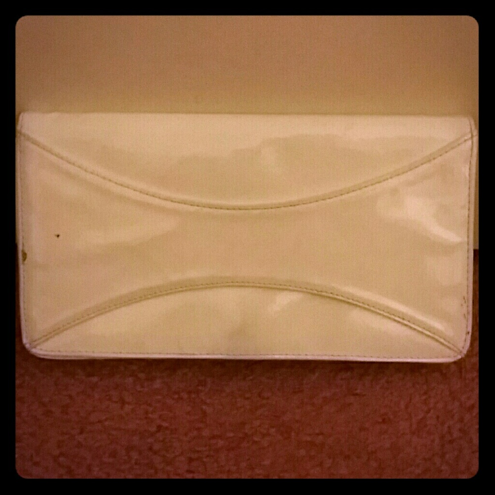 cream white envelope clutch