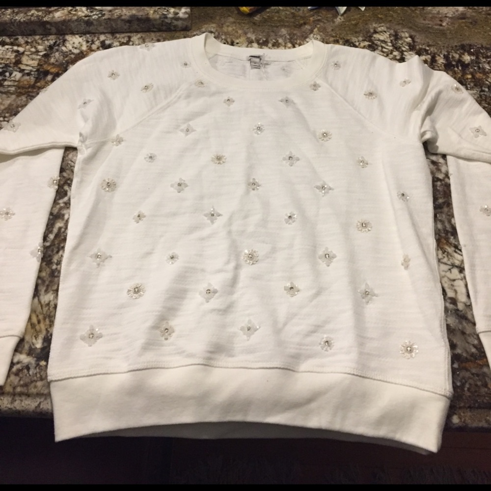 Authentic J Crew embellished sweatshirt