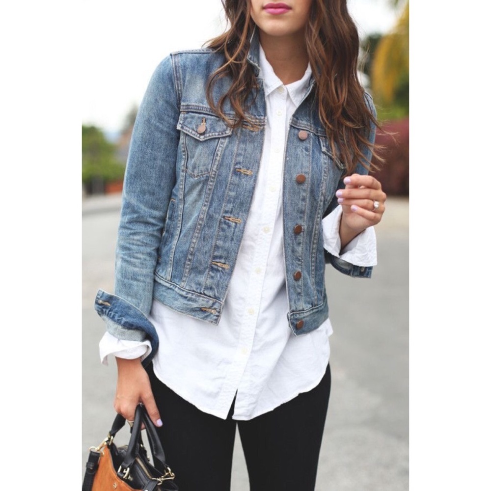 Distressed jean jacket