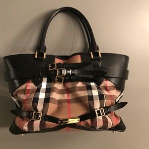 Authentic Burberry Buckle Bag w/ Black Leather