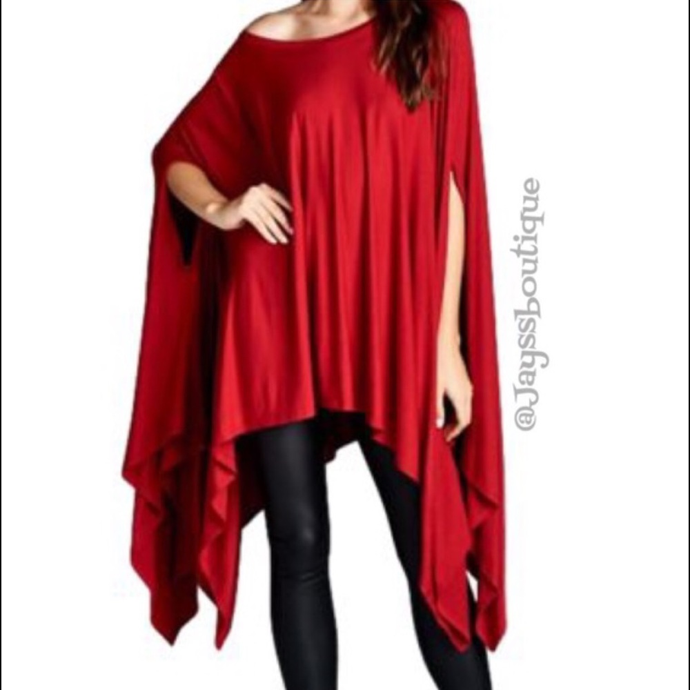 Last❤HP❤️Red Tunic Poncho