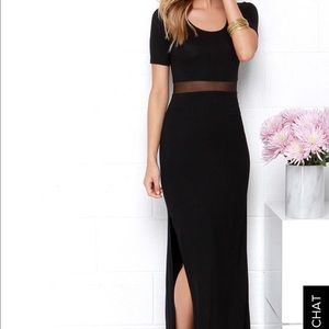 Lulus detail oriented black maxi dress nwot