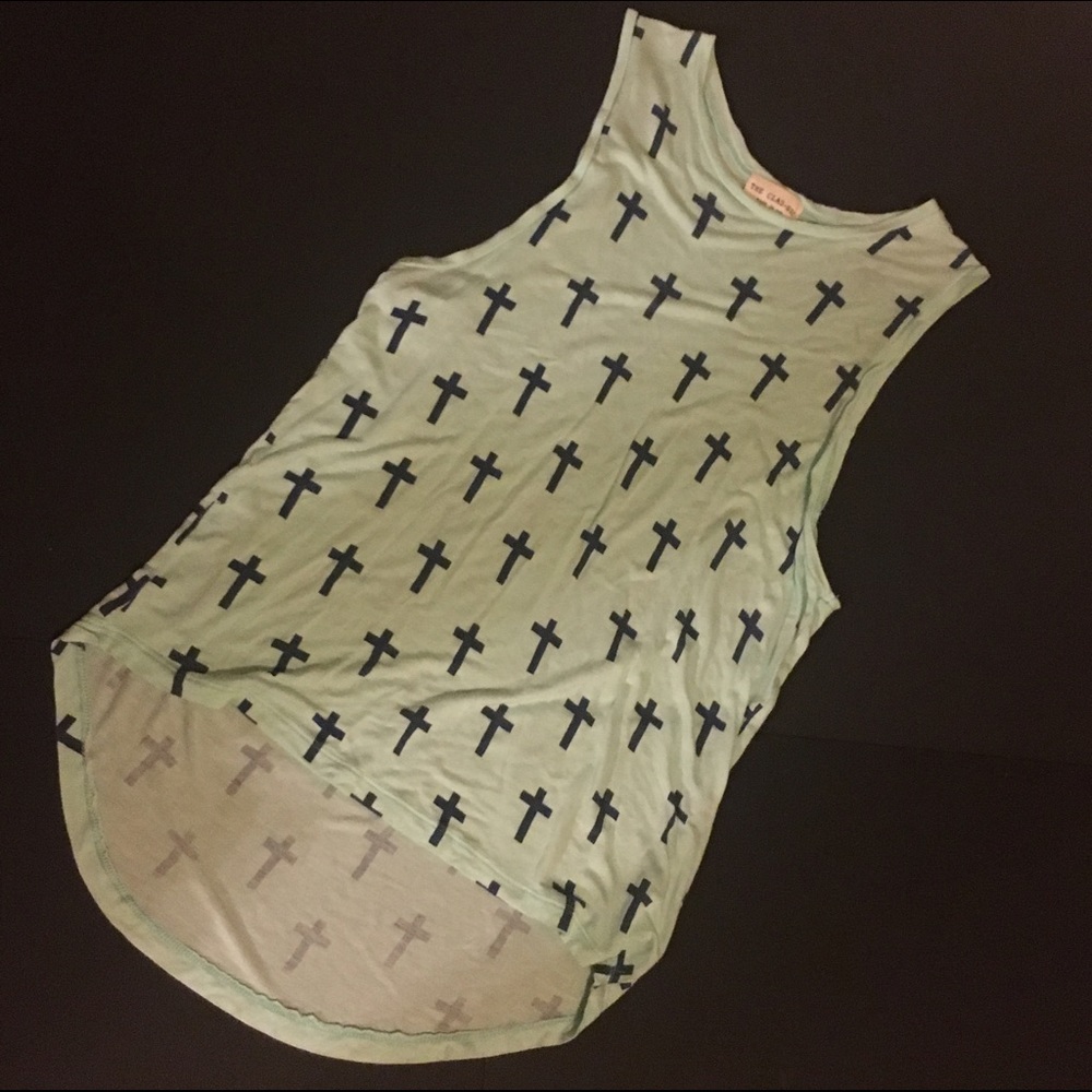 High-Low Cross Tank Top