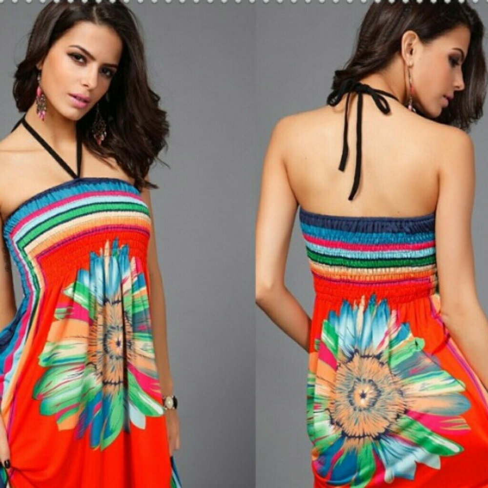 African summer style head tie dress plus size