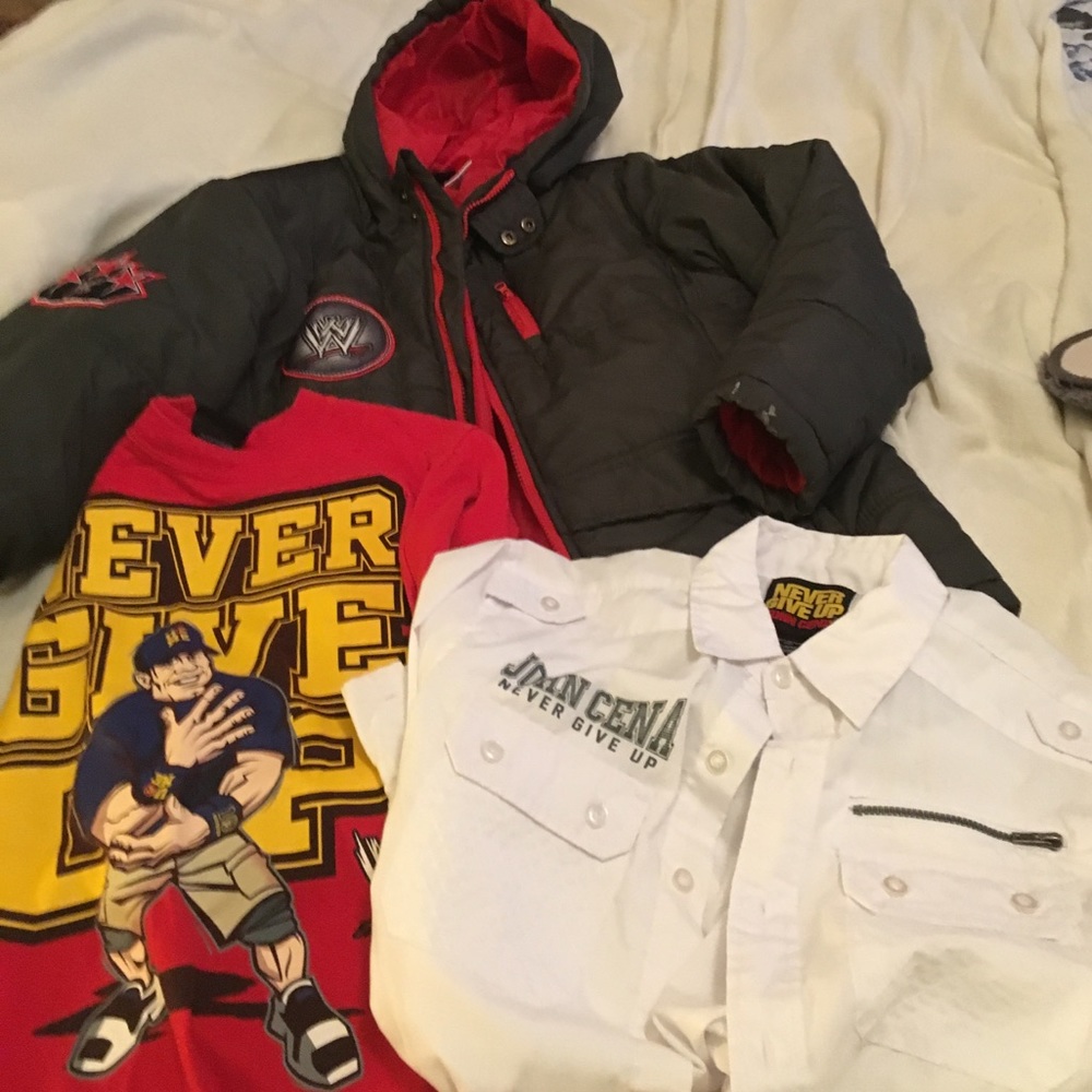 Boys-1 coat,(WWW),,1-button down shirt 1-Tee.