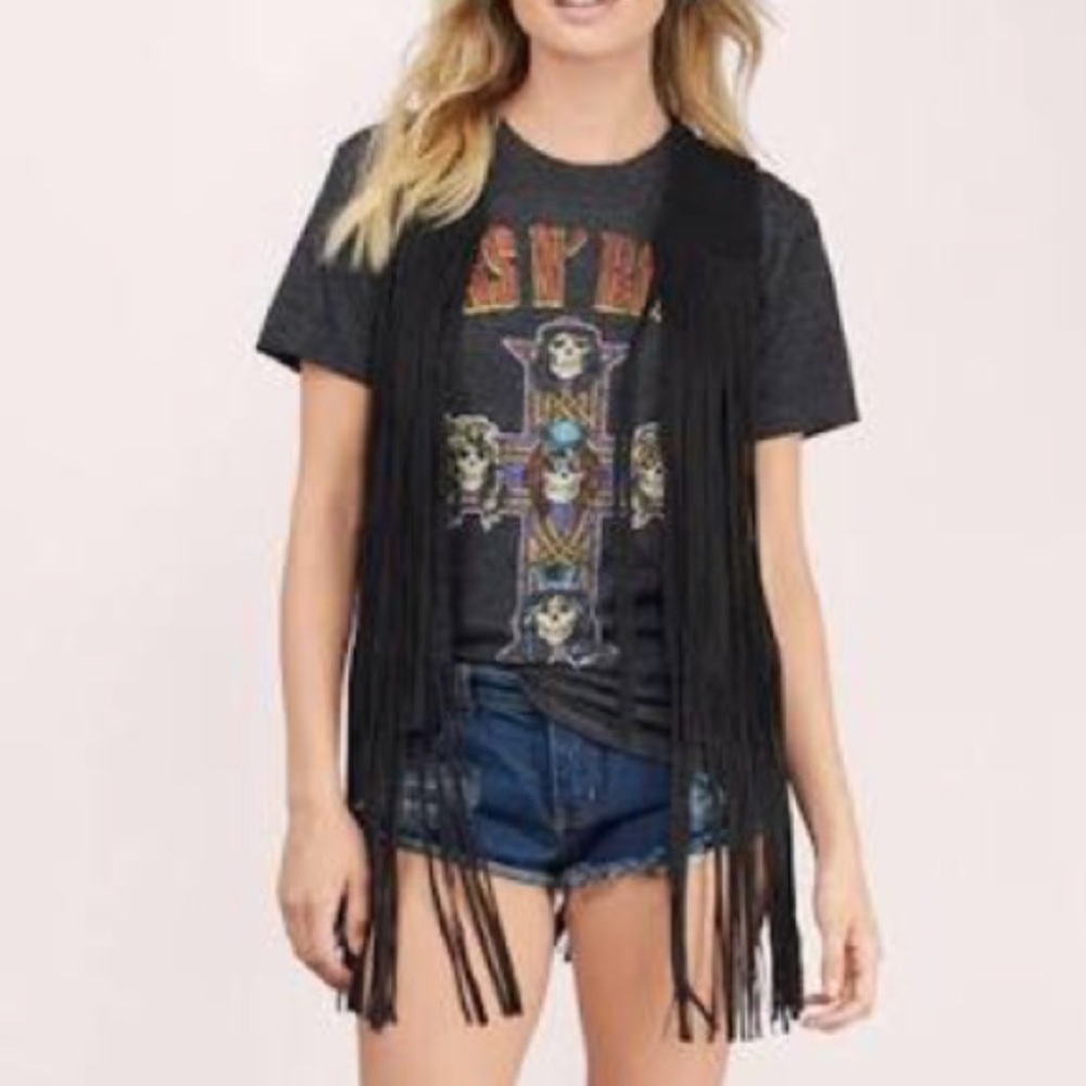 Black Faux Suede Vest
