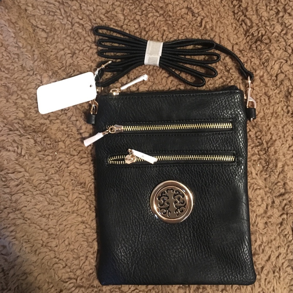 Black cross the body purse