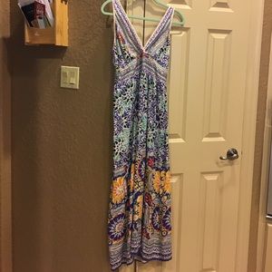 Long summer dress with adjustable straps