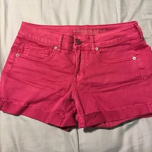 American Eagle pink jean shorts