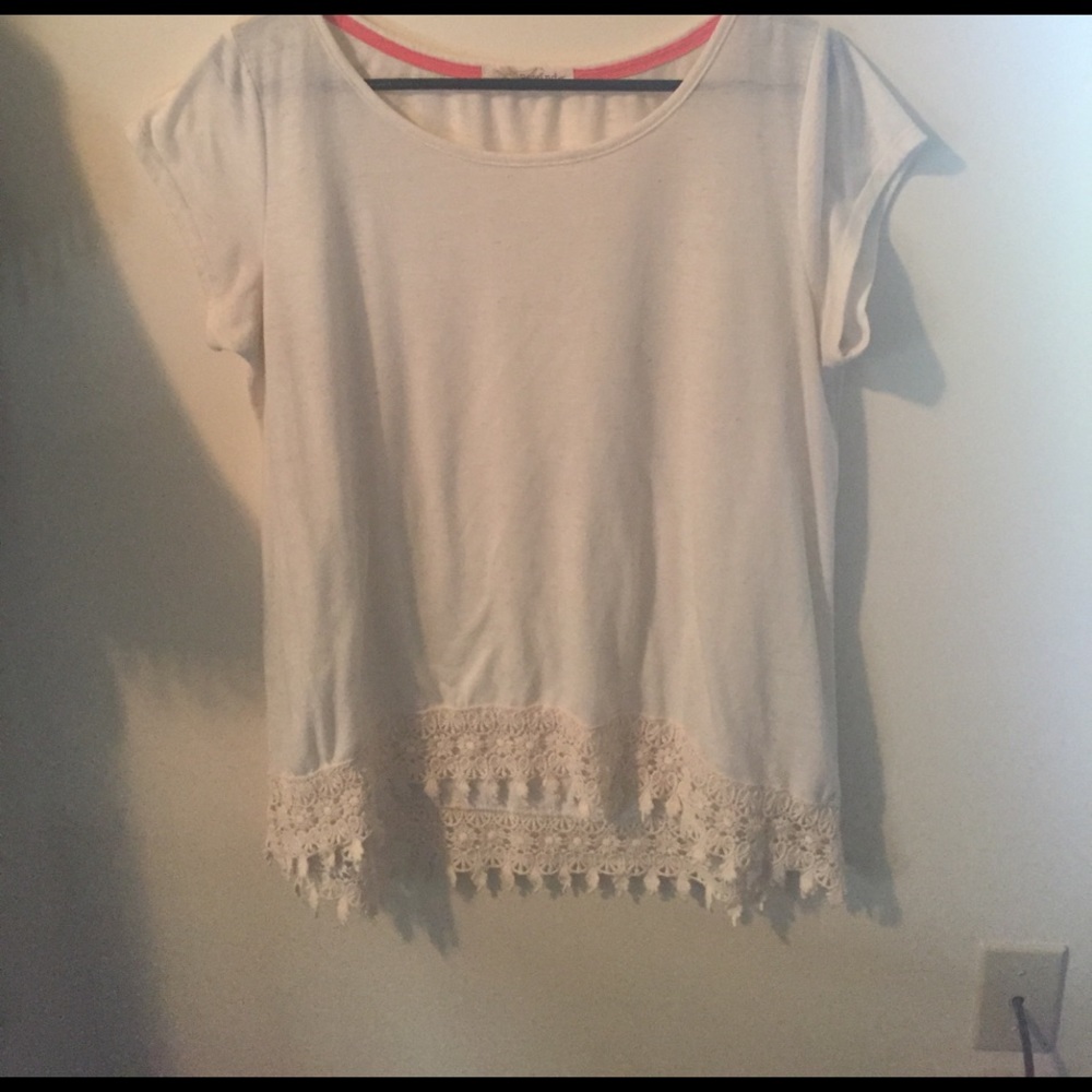 Lace bottom tee