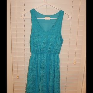 Teal Blue Lace Dress