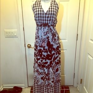 Unique Black and white graphic print halter dress