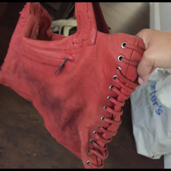 Adare purse beautiful soft leather salmon color - Picture 4 of 5