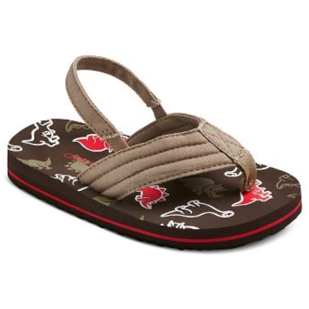 Nwt Cherokee dinasour flip flops for toddler