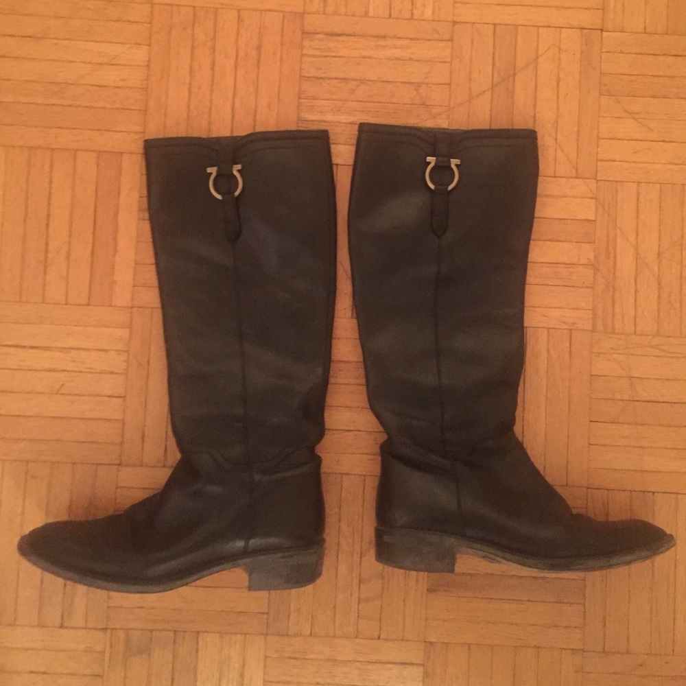 Knee-high Ferragamo Leather Riding Boots
