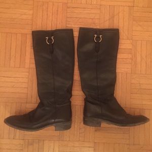 Knee-high Ferragamo Leather Riding Boots