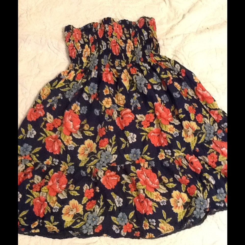 Strapless Forever21 floral dress