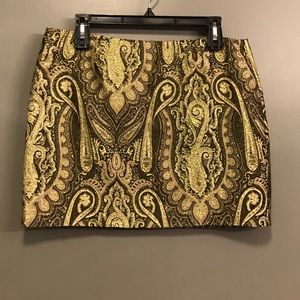Alice + Olivia gold skirt