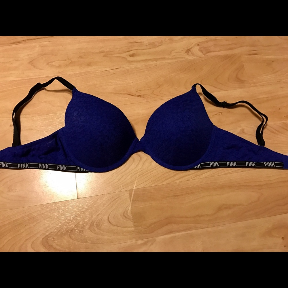 Royal blue Victoria secret pink bra