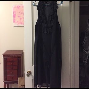 Black dress with ruffle detail