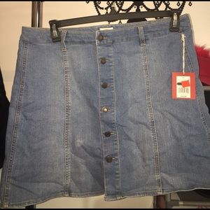 Denim Button Skirt