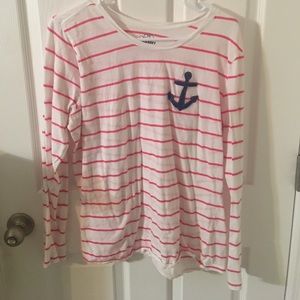 Old Navy pink striped shirt