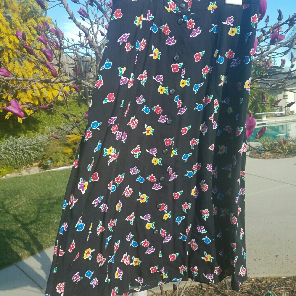 Vintage Multicolored Floral Skirt