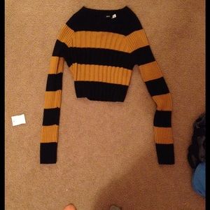 Striped cropped sweater