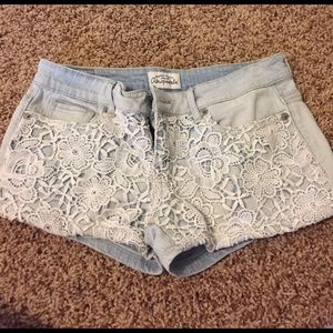 Aeropostale Lace Jean Shorts