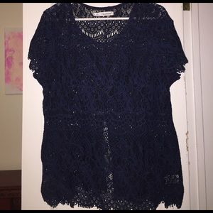 Blue lacy top