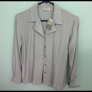 Anne Taylor Loft gray button up